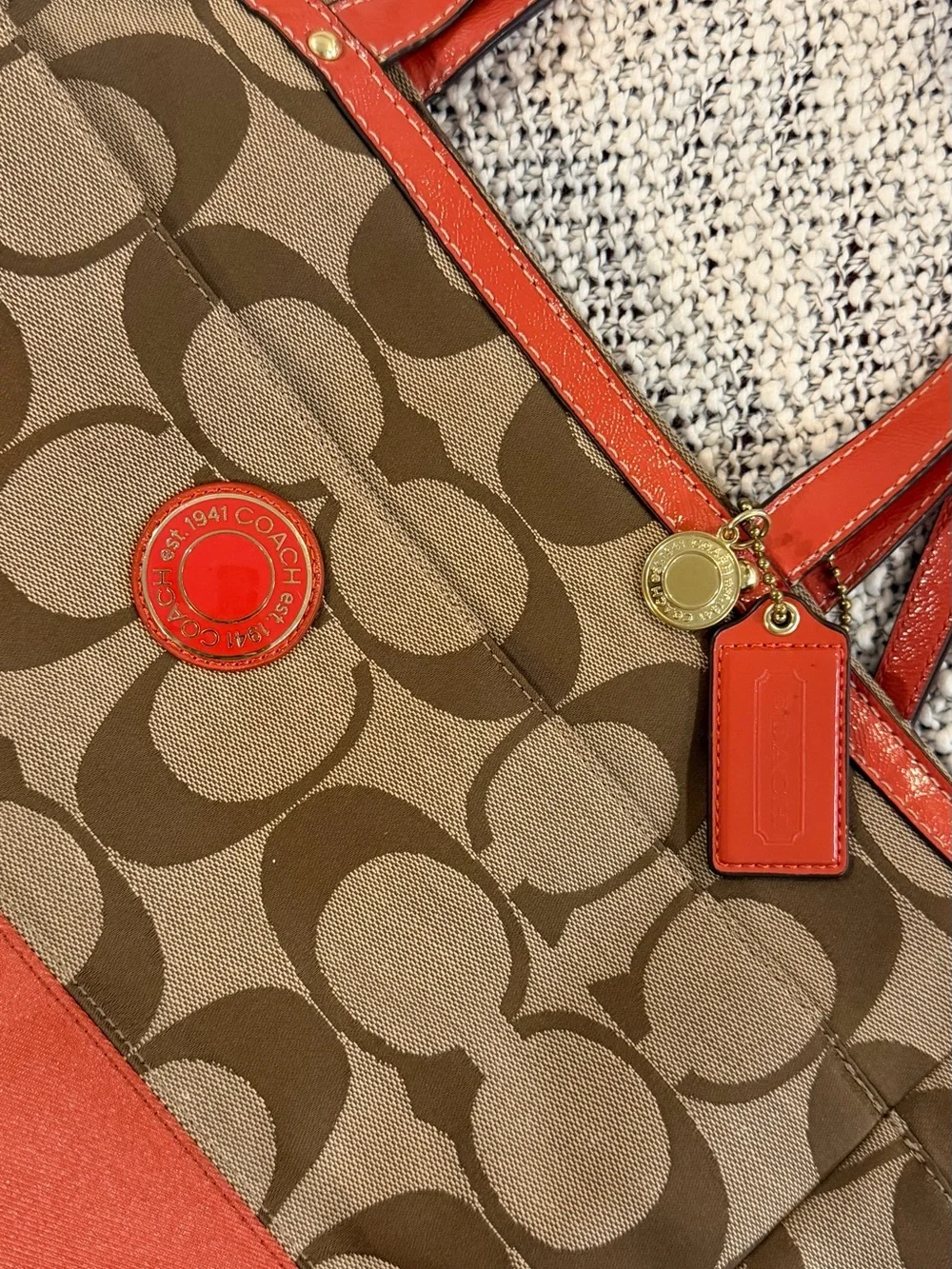 Coach Brown Signature Canvas Diaper Bag